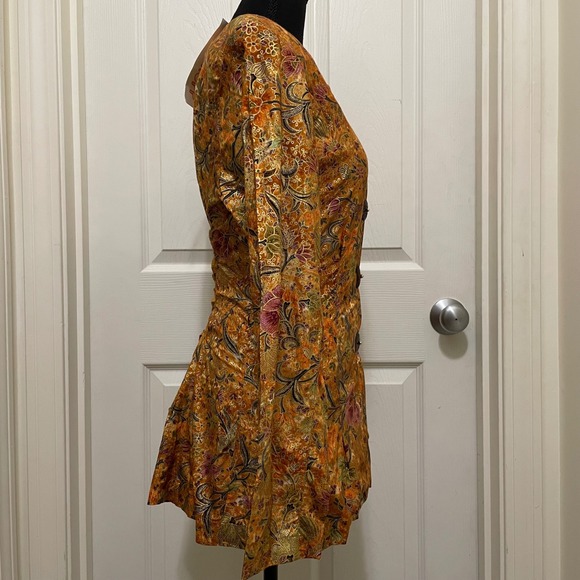 Vintage NWT Paul Ropp Batik Jacket & Tunic Top Set Corset Back Boho Festival S M - Picture 3 of 13